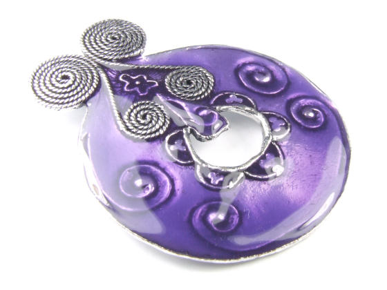 Emaille Anhänger, 50 mm, violett