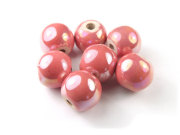 Perlen aus Porzellan, 14 mm, ros�