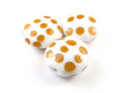 Prachtperlen, Taler, 27 mm, wei�-caramel