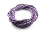 Lederband, Bolo, geflochten, 3.0 mm, lila