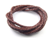 Lederband, Bolo, geflochten, 3.0 mm, braun