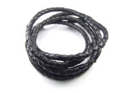 Lederband, Bolo, geflochten, 5.0 mm, schwarz