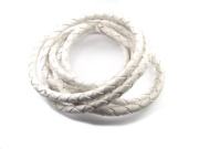 Lederband, Bolo, geflochten, 5.0 mm, wei�