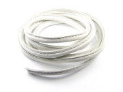 Lederband, gen�ht, 4.0 mm, wei�