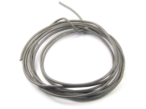 Lederband, rund, 1.0 mm, Grau