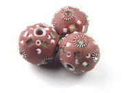 Kashmiri Perle 'Bengal MT' 19 mm, ziegelrot
