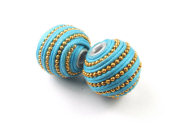 Kashmiri Perle 'Maharashtra Dago' 19 mm, t�rkis