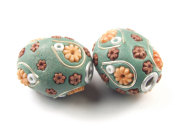Kashmiri Perle 'Basu Cantia' 20x17 mm, gr�n