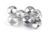 Schliffperlen, Rondelle, 8x6 mm, Klar/Silber AB