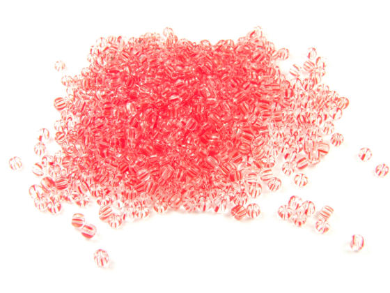 Rocailles, 2 mm, transparent - red Afrika