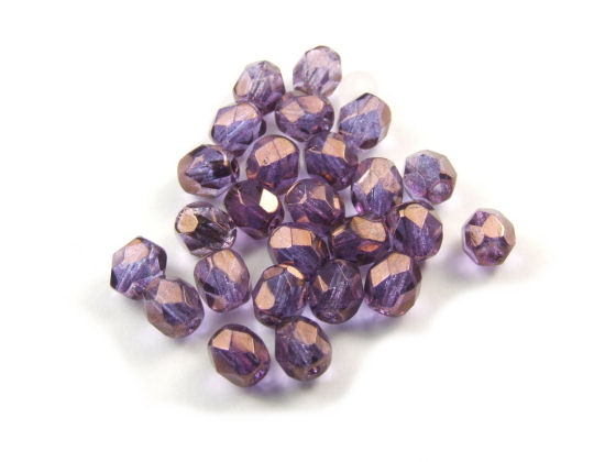 Glasschliffperlen, bhmisch, 5 mm, violett AB