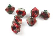 Perle Bl�tenkelch, 9x9 mm, rot