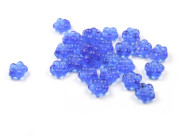 Glasperlen, Blmchen-Scheiben, 7x3 mm, royalblau