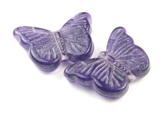 Glasperlen, Schmetterling gro, 29x15 mm, violett