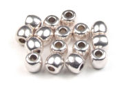 Metallperle, T�nnchen, versilbert, 6x5 mm