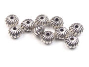 Metallperlen, Rondelle, 6 mm, versilbert