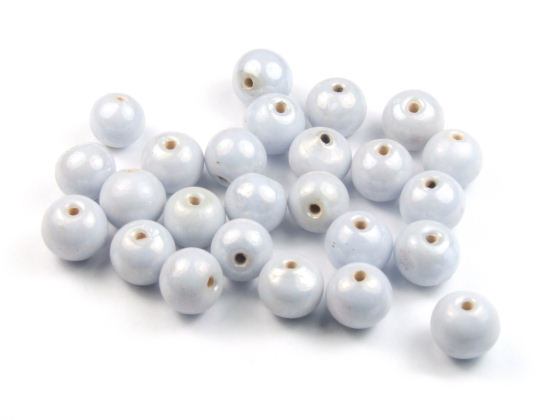 Perlen mit Lsterglanz, rund, 8 mm, sky-grey