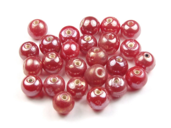 Perlen mit Lsterglanz, rund, 8 mm, soft-red