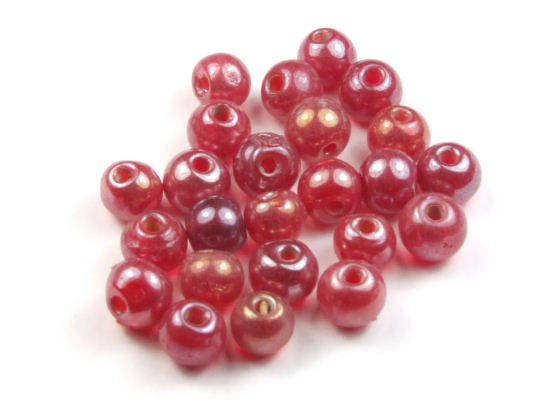 Perlen mit Lsterglanz, rund, 6 mm, soft-red