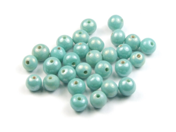 Perlen mit Lsterglanz, rund, 4  mm, sea-green