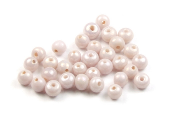 Perlen mit Lsterglanz, rund, 4  mm, cream-ros
