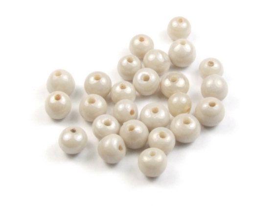 Perlen mit Lsterglanz, rund, 4  mm, cream