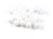 Glasperlen, Bohemia white marble, 10 mm, wei�