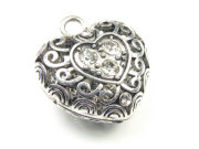 Herzanhänger mit Strass, 33x31x18 mm
