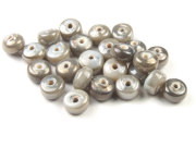 Perlen,  Minidonuts, 5x3 mm, grau lüster