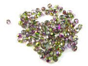 Glasschliffperlen, 4mm, gold purple volcano