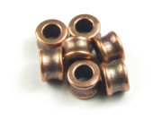 Metallperlen, Lederband, Kupfer, 8x5,5 mm