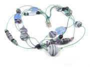 Collier 'Zebra und Blau'