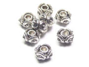 Metallperle, Rondelle, Tuaregmuster, 7 mm