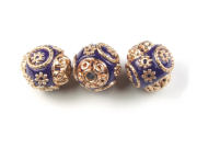Kashmiri Perle 'Lalicut Sinda', 14 mm, blau