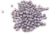 Glasschliffperlen, böhmisch, 4mm, stony purple