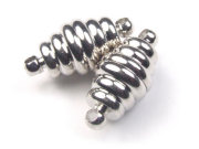 Magnetverschluss, gerieft, platinfarben, 18x9mm