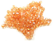 Glasschliffperlen, 4mm, deep orange-gold