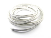 Lederband, genäht, 4.0 mm, weiß
