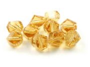 Schliffperlen, Glasschliff, 10 mm, Amber