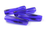 Stäbchenperlen aus Kristallglas, 30x8 mm, blau