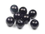 Perlen aus Glas, 12 mm, opak-schwarz