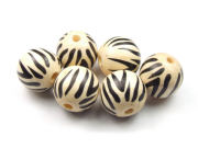Holzperlen,  Zebra, 20 mm, schwarz-natur