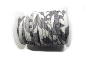 Lederband, velvet print, 4,0 mm, Zebra 