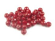 Schliffperlen, Rondelle,  4x3 mm, rot