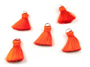Mini-Quaste mit Ring, Textil, 1,8 cm, orange