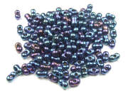 Farfalle Perlen, 6x3 mm, schwarz rainbow AB