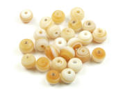 Glasperlen, coloured swirl, 6 mm, beige