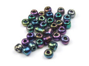 Rocailles, 3,0 mm, schwarz multicolour