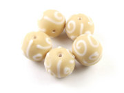 Prachtperlen, Kugeln, 12 mm, beige matt