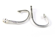 Schmuckverbinder, Fishhook, 21x35 mm, silberfarben